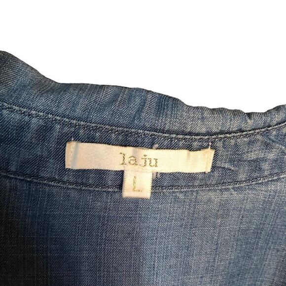 Laju Chambray Shift Dress Size L - Picture 3 of 9